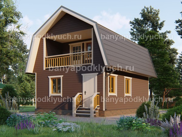 Каркасная баня 8 на 6 м